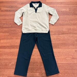 Comfort Corner two piece green sweatsuit size large L
 b78